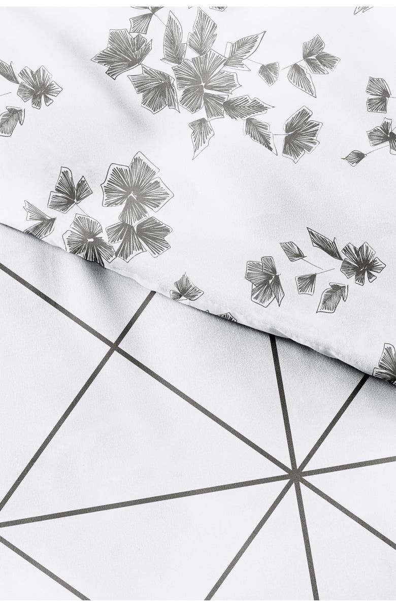 HOMESPUN Home Spun Premium Ultra Soft Edgy Flowers Pattern 3-Piece Reversible Duvet Cover Set, Alternate, color, Gray