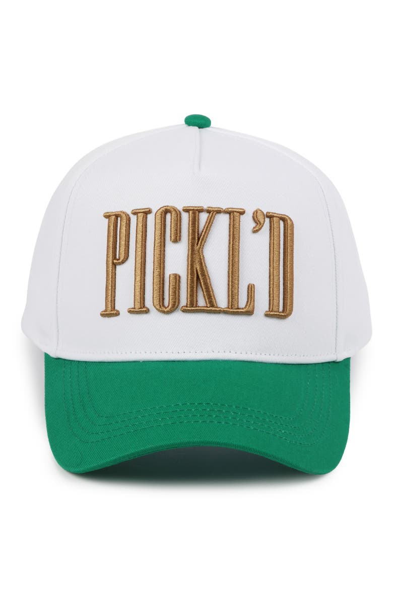 PICKL'D Embroidered Cotton Baseball Cap, Alternate, color, KELLY GREEN