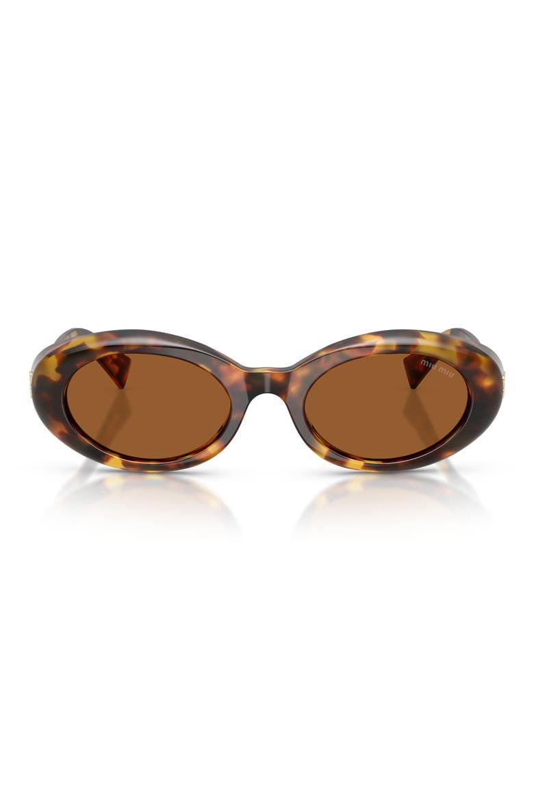 52mm Oval Sunglasses, Main, color, HONEY HAVANA / DARK BRONZE