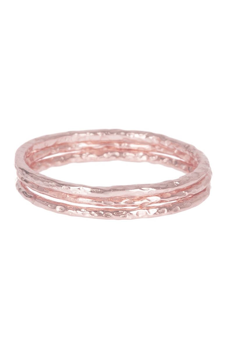 Sterling Forever Triple Band Textured Ring Set, Main, color, 