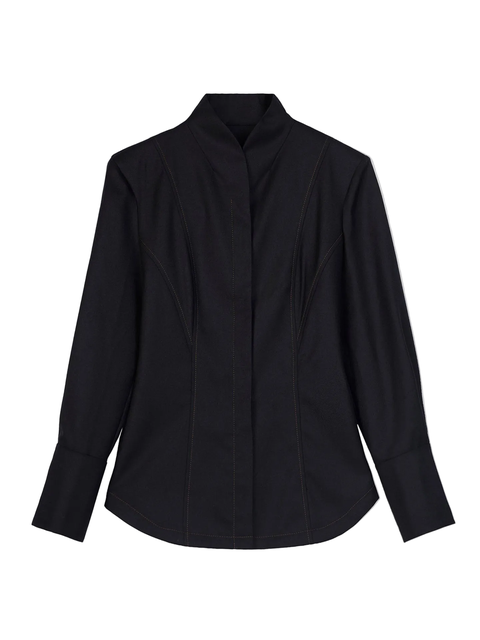 Cashmere Stand-Collar Shirt