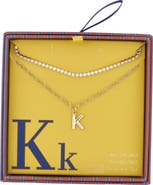 Leith Initial & Cubic Zirconia Necklace Set