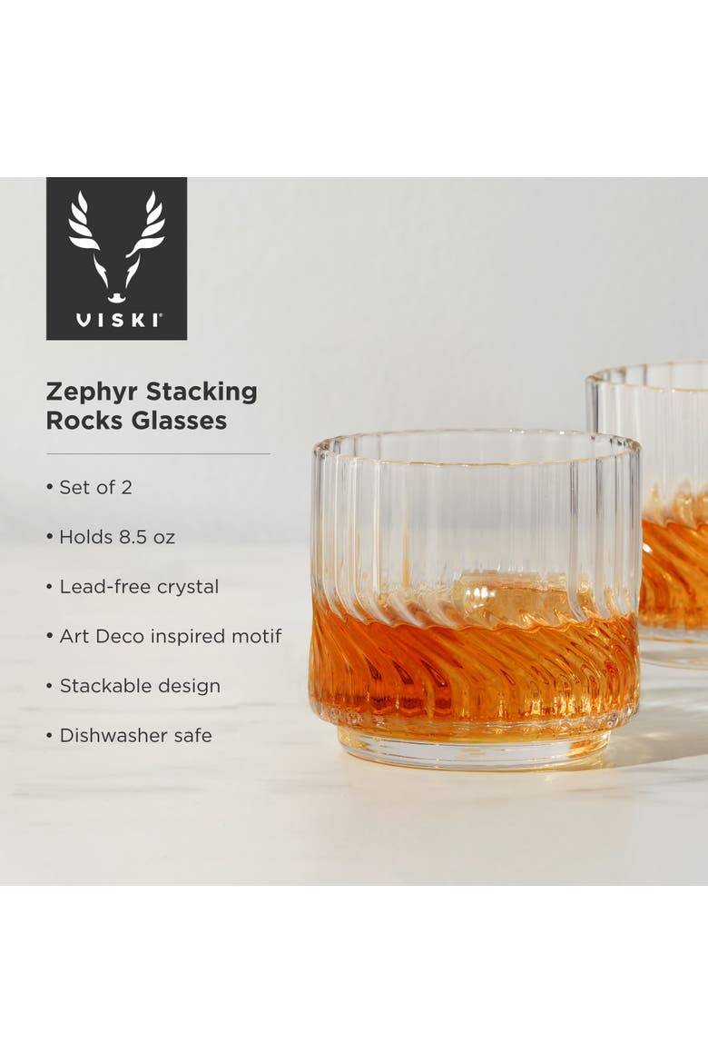 Zephyr Crystal Lowball Tumblers Set of 2, Alternate, color, Clear