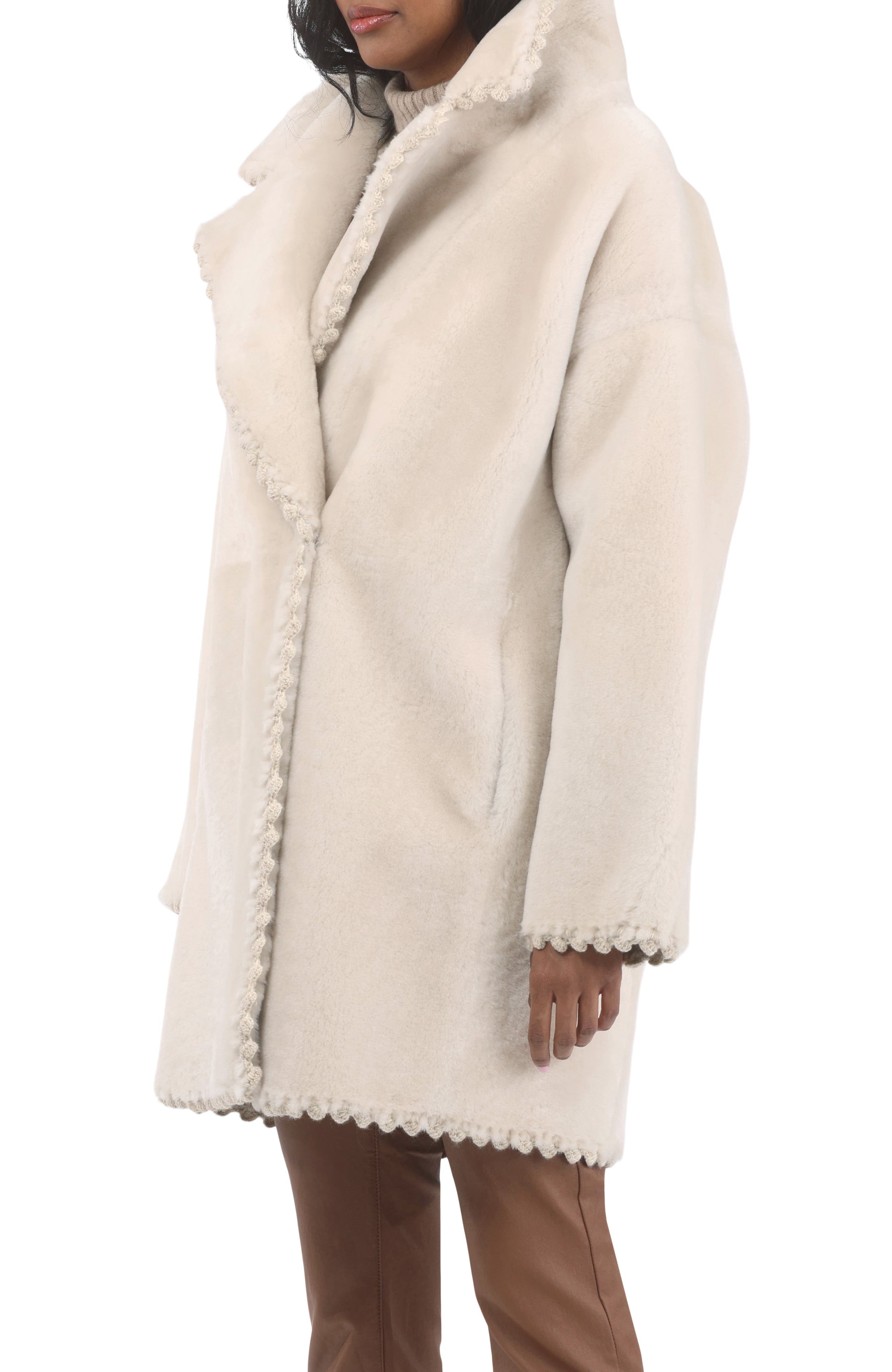 Reversible Genuine Shearling Jacket with Embroiderd Trim - image 4