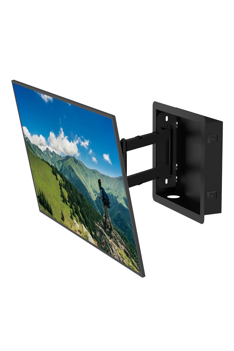 R400 Pro Series Recessed In Wall Full Motion TV Mount for 35"-65" TVs, Alternate, color, Black