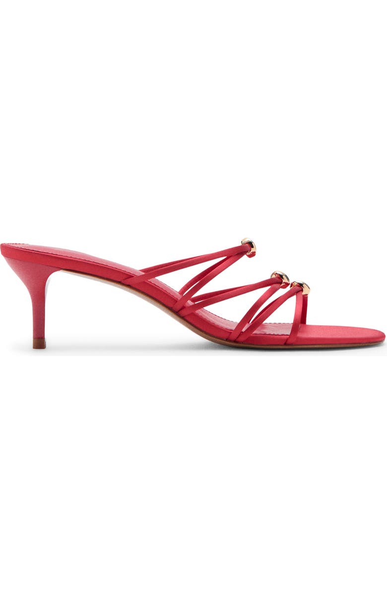MANGO Kitten Heel Satin Strap Sandal, Alternate, color, Red