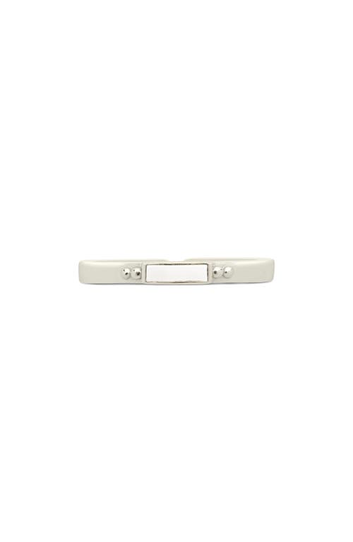 Sterling Forever White Enamel & Sterling Silver Open Band Adjustable Ring
