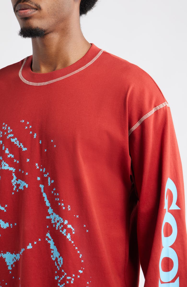 JUNGLES Always Good Long Sleeve Cotton Graphic T-Shirt, Alternate, color, Rust