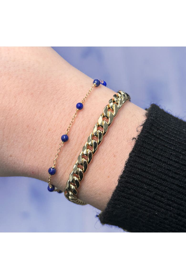 Lapis Bead Chain Bracelet, Alternate, color, Lapis