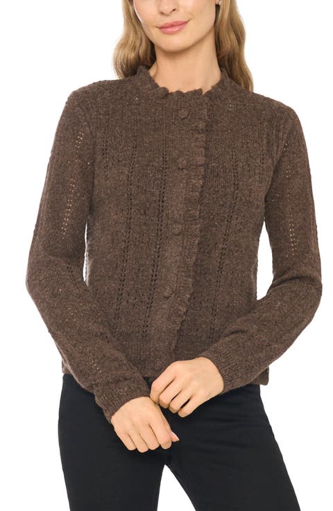 Ruffled Pointelle Cardigan