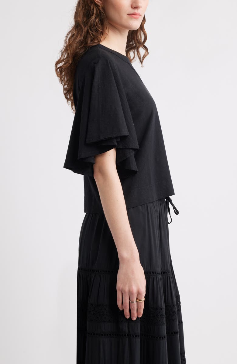 Treasure & Bond Flutter Sleeve Cotton T-Shirt, Alternate, color, 