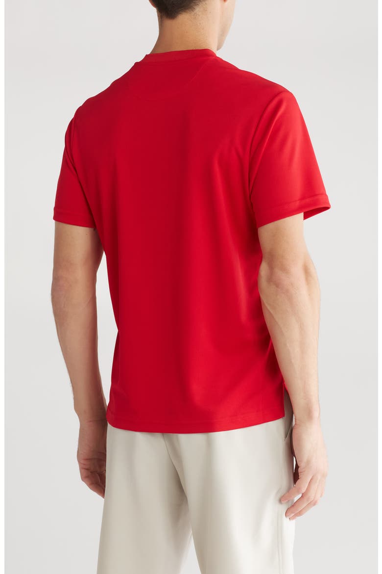Short Sleeve Henley Shirt, Alternate, color, TANGO RED