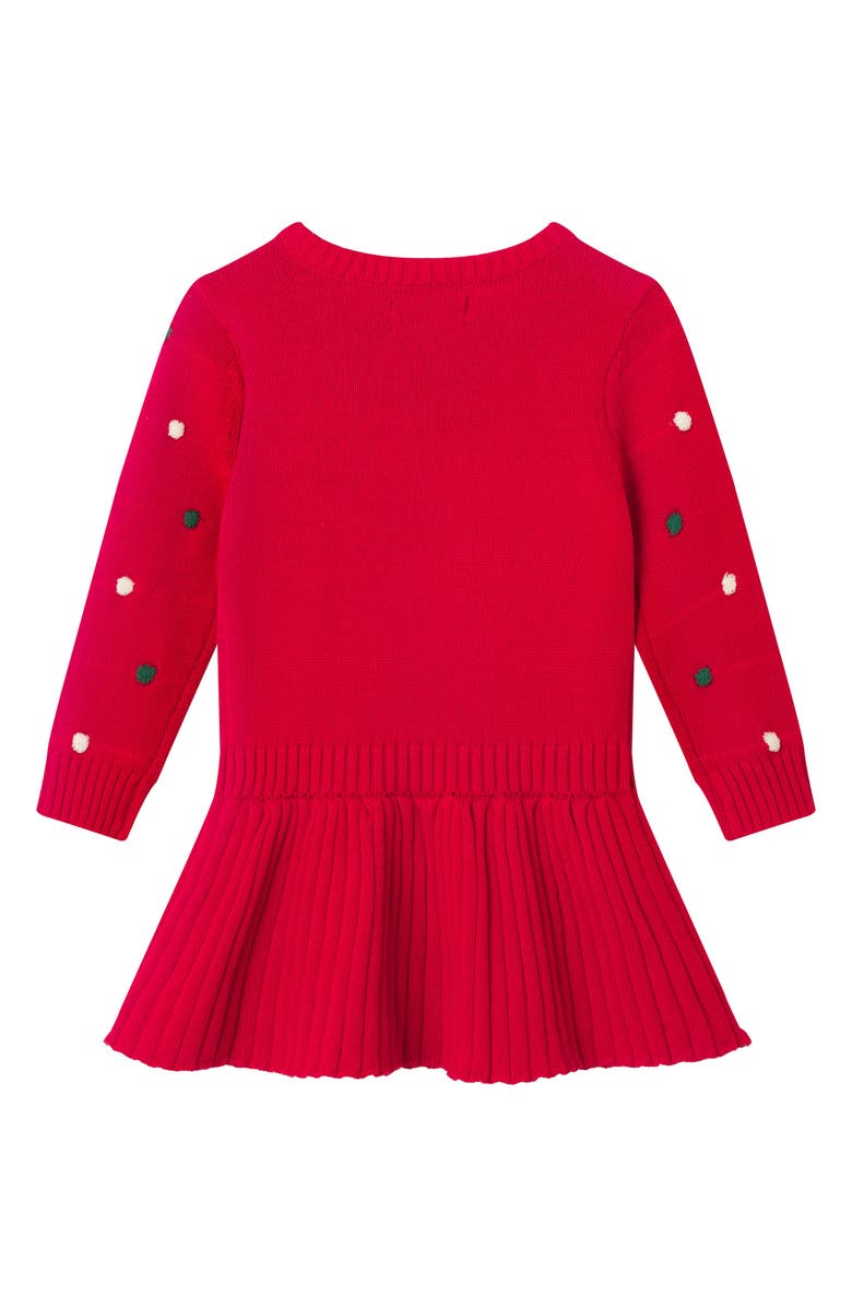 Andy & Evan Holiday Bubble Accent Cotton Sweater Dress, Alternate, color, Red Bubble