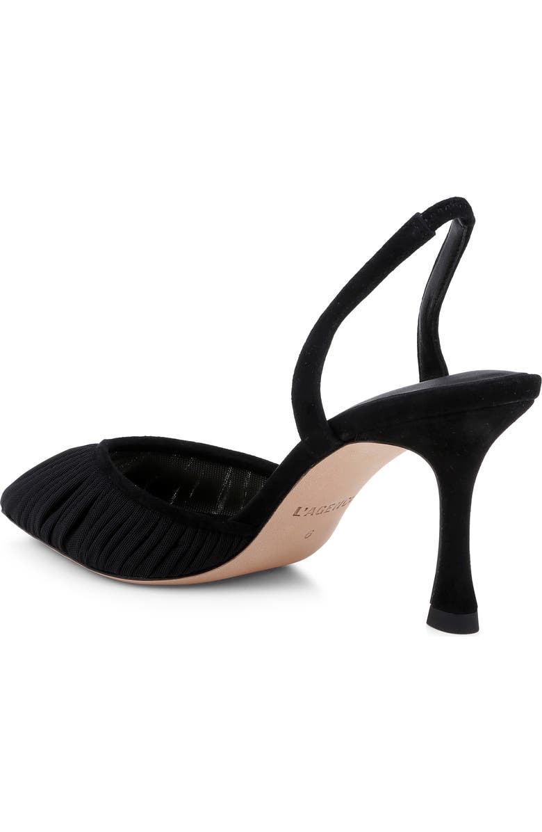 L'AGENCE Bowery Pointed Toe Slingback Pump, Alternate, color, Black Mesh