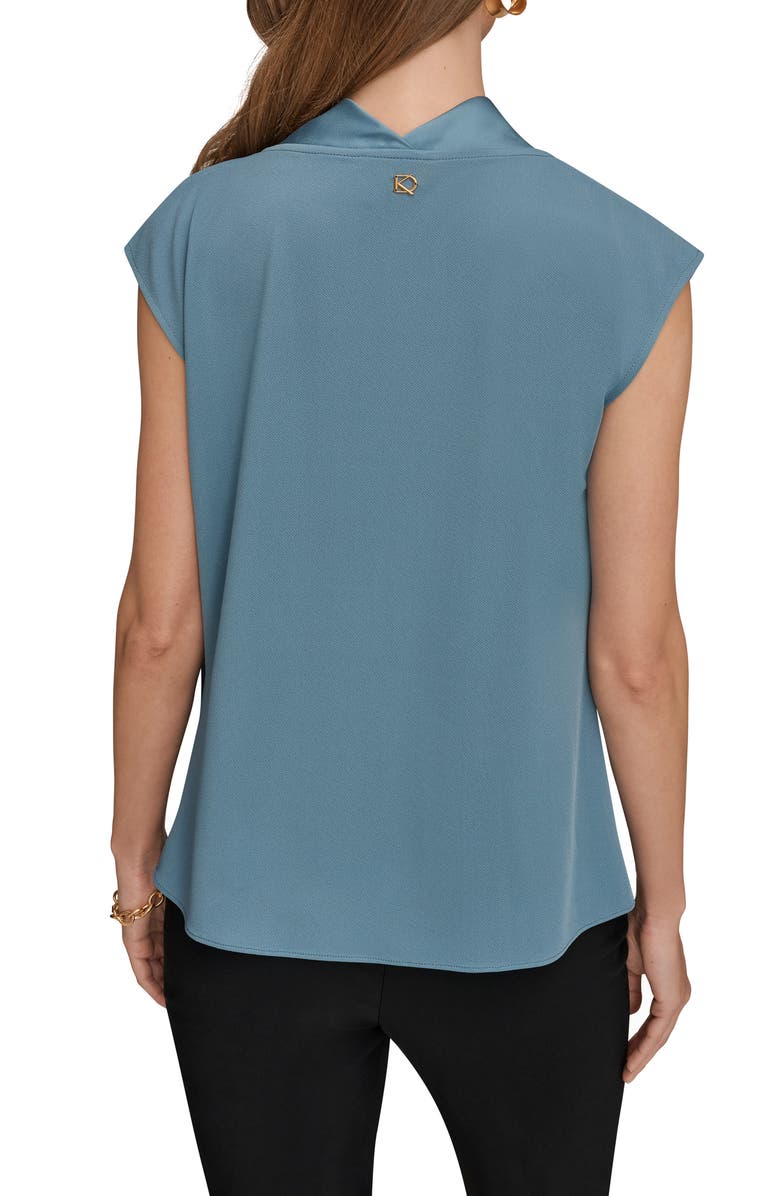 Donna Karan New York Satin Front Cowl Neck Top, Alternate, color, 