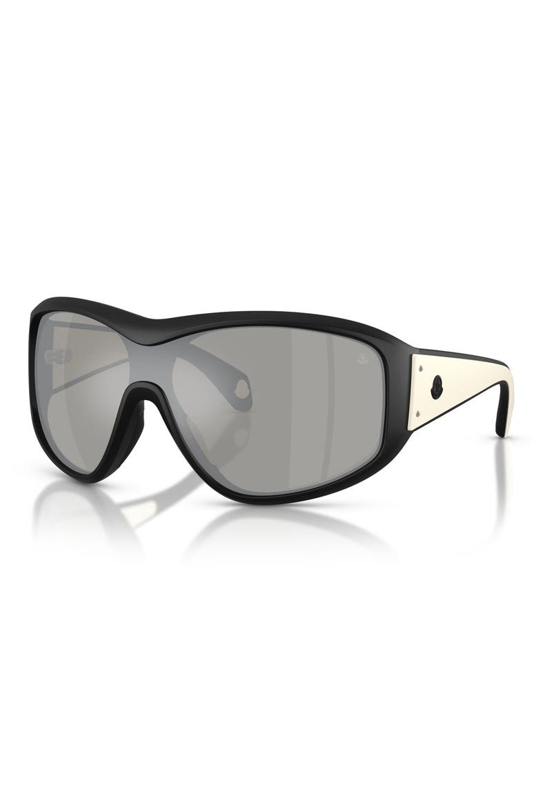 Thyra 36mm Oval Sunglasses, Alternate, color, BLACK / MIRROR SILVER