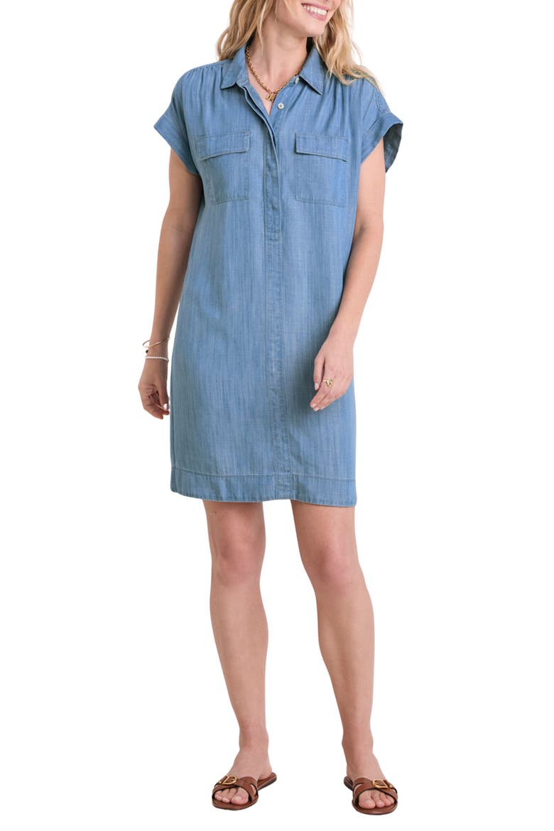 Margo Chambray Popover Shirtdress, Main, color, BLUE MIRAGE