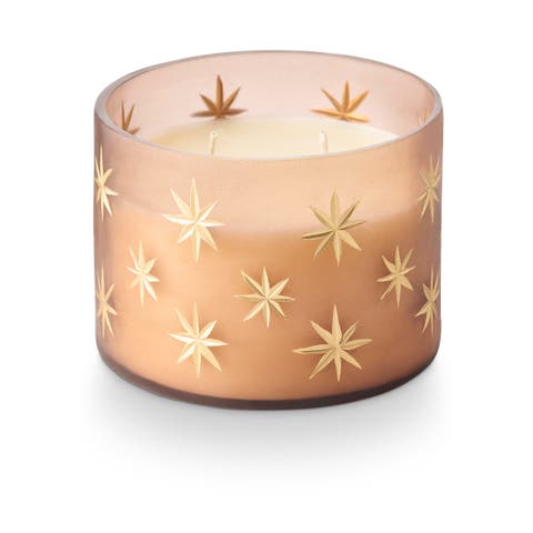 La Ciel Woodfire Frosted Star Glass Candle