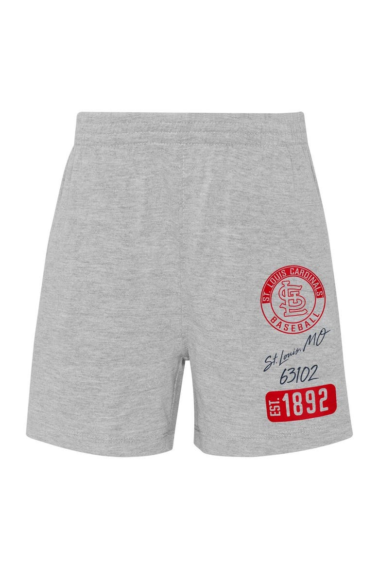 Infant Navy/Heather Gray St. Louis Cardinals Ground Out Baller Raglan T-Shirt and Shorts Set, Alternate, color, Navy