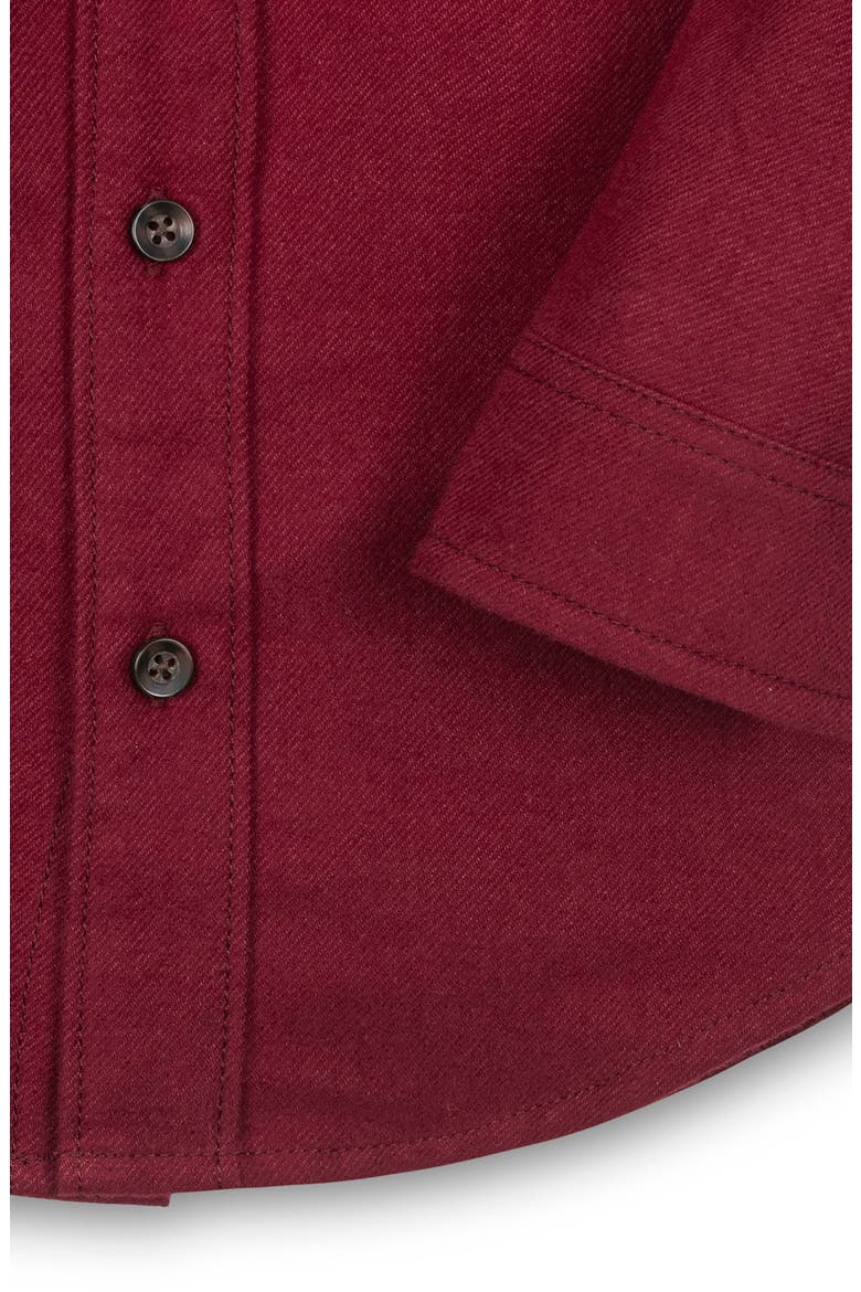Kids' Organic Long Sleeve Flannel Button Down Shirt, Alternate, color, Dark Red