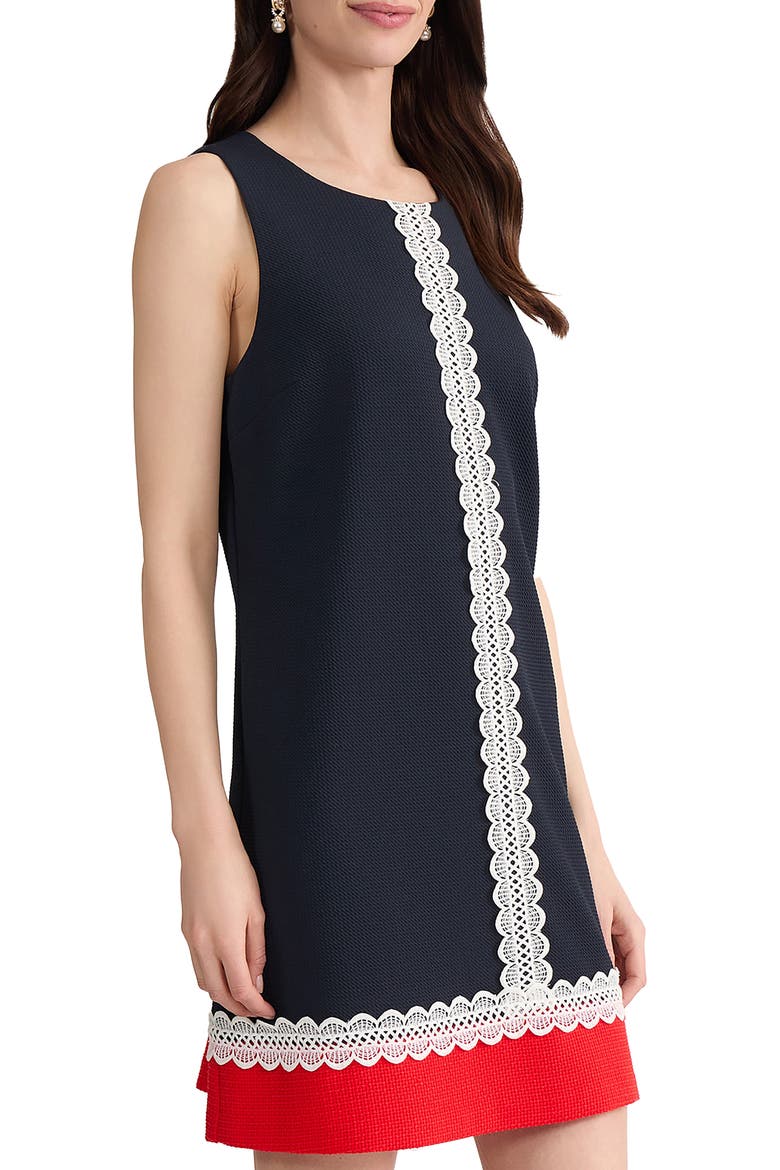 Lace Trim Colorblock Shift Dress, Alternate, color, PACIFIC NAVY/ ROUGE