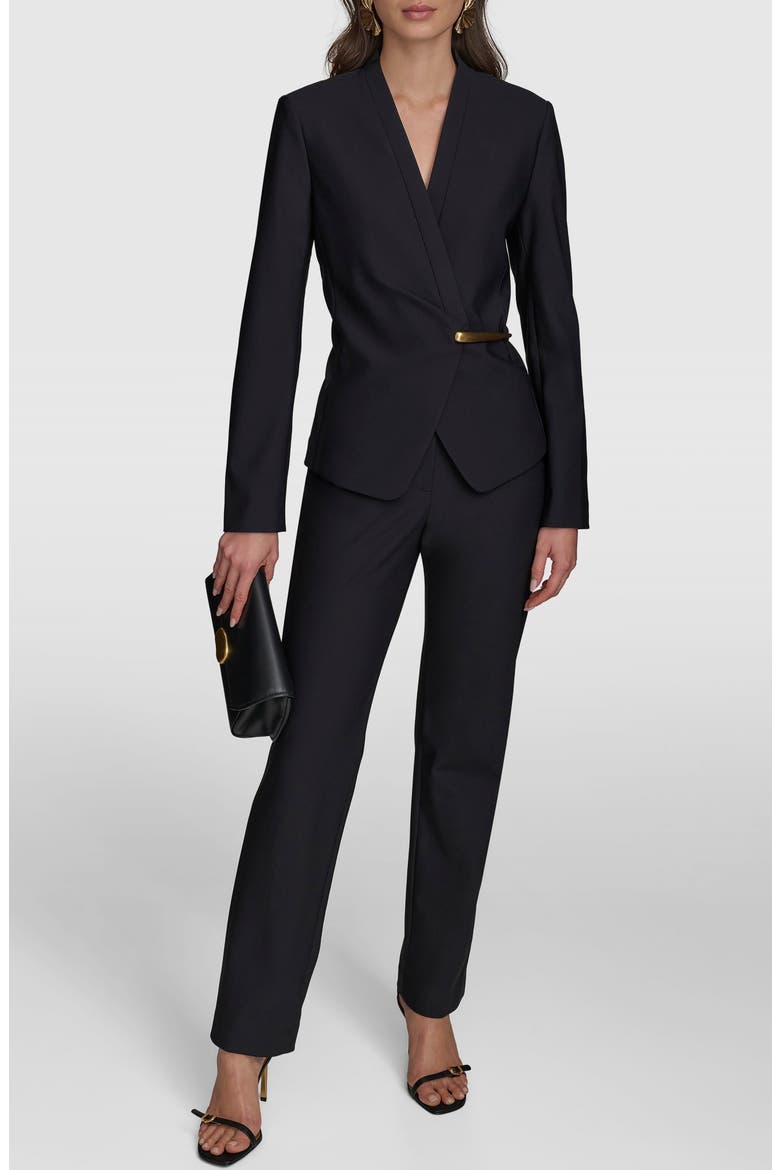 Wrap Blazer, Alternate, color, BLK