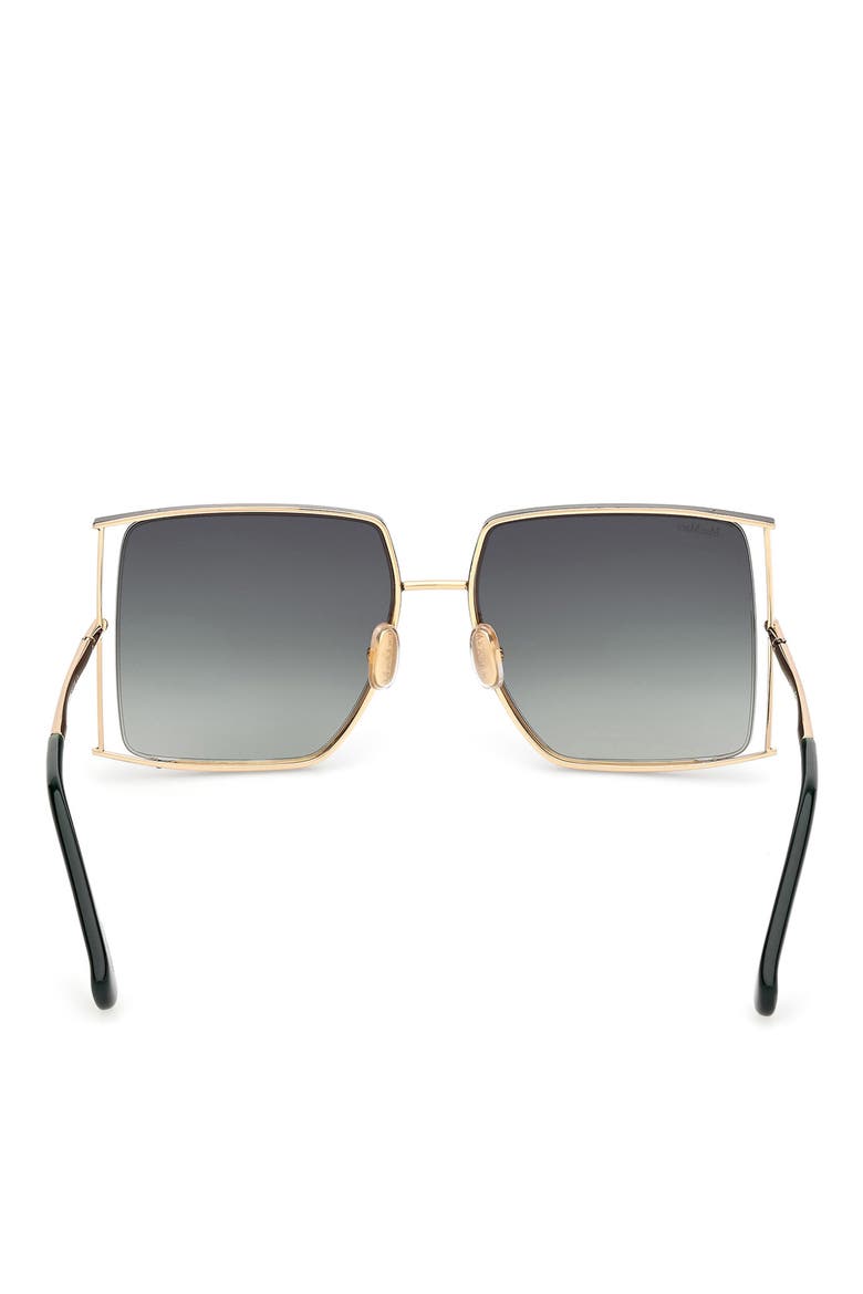 68mm Gradient Oversize Rectangular Sunglasses, Alternate, color, DEEP GOLD/ DEEP GREEN / GREEN