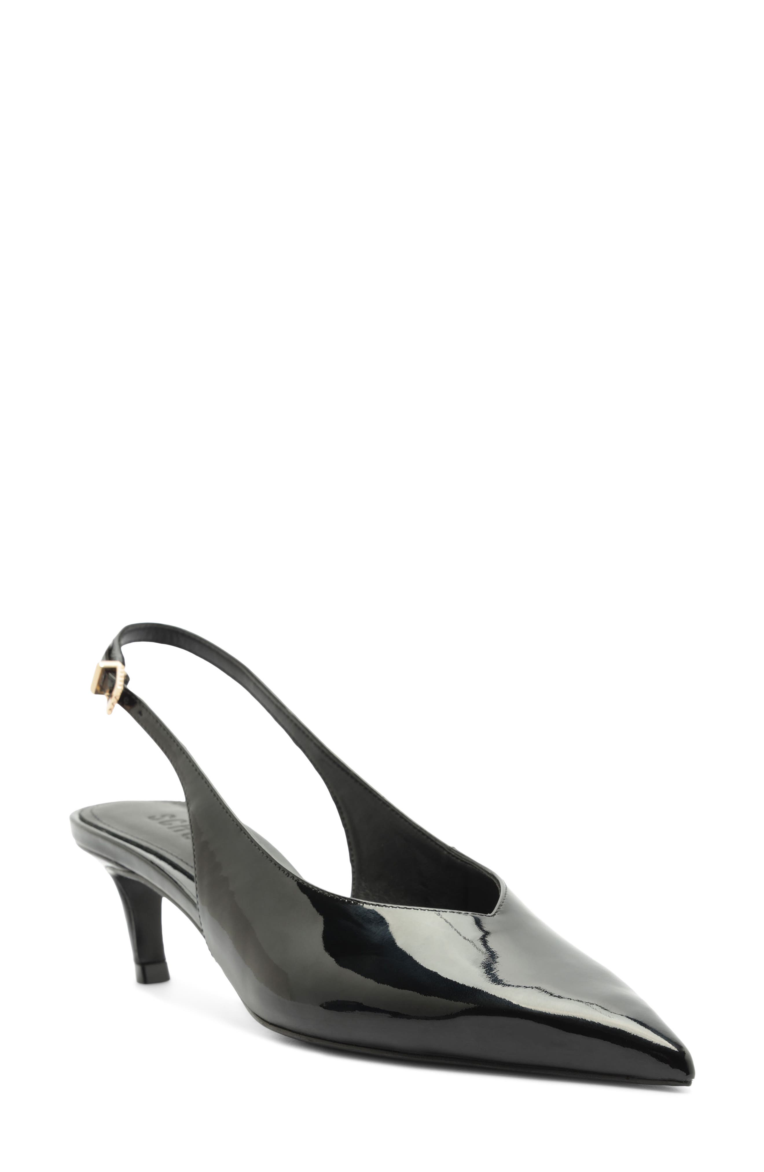 Alicia Leather Slingback Pump, Main, color, BLACK