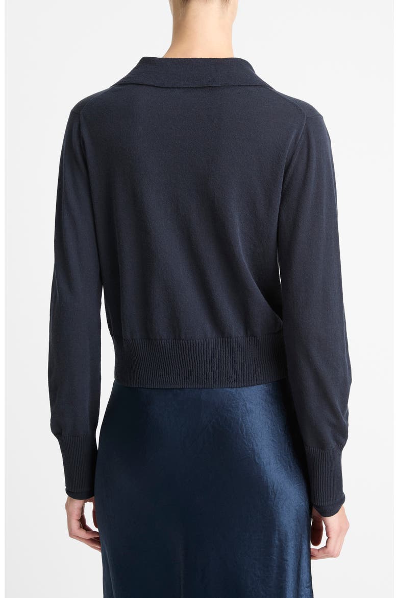 Fine Gauge Collared Sweater, Alternate, color, NAVY