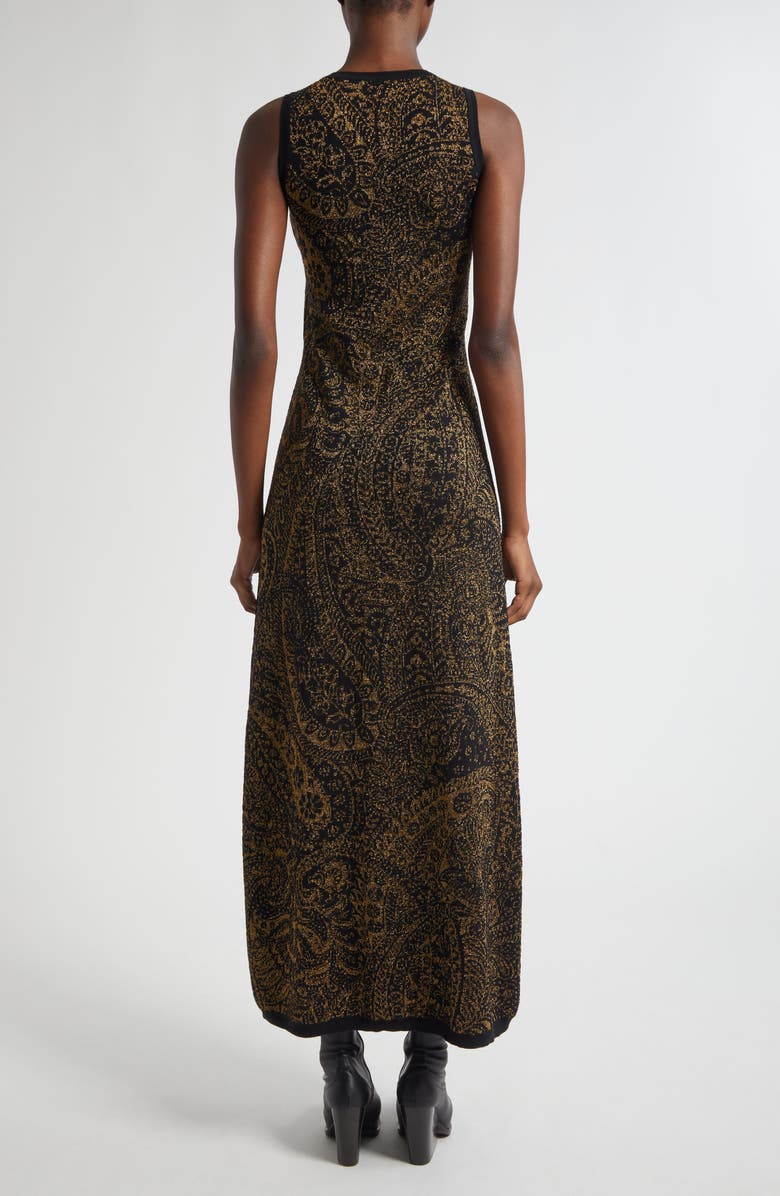 Etro Metallic Paisley Knit Dress, Alternate, color, Multicolor Black Base