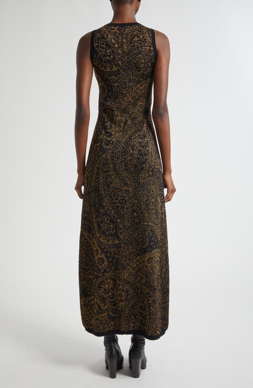 Etro Sleeveless Paisley Motif Maxi Dress In Green