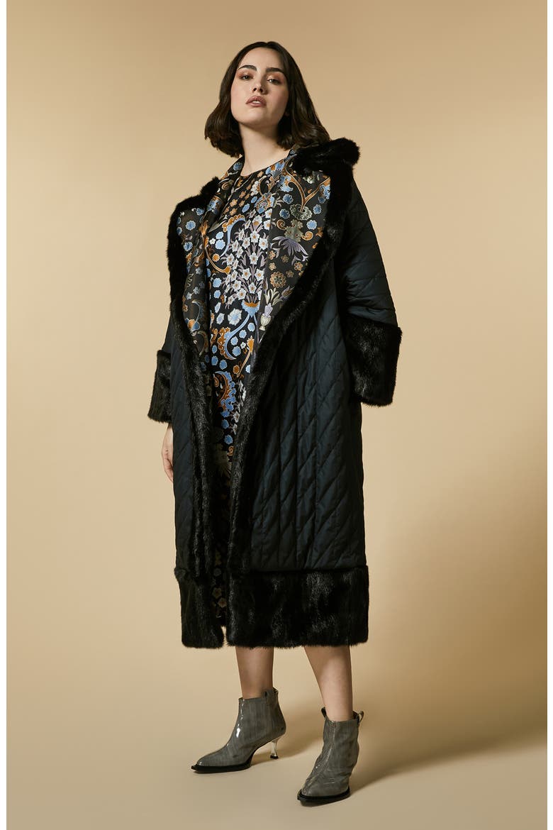 Floral Print Long Sleeve Silk Dress, Alternate, color, MULTI