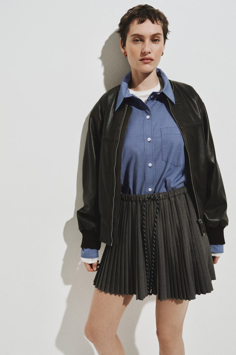 Oversized Cotton Poplin Shirt, Alternate, color, Blue/checked