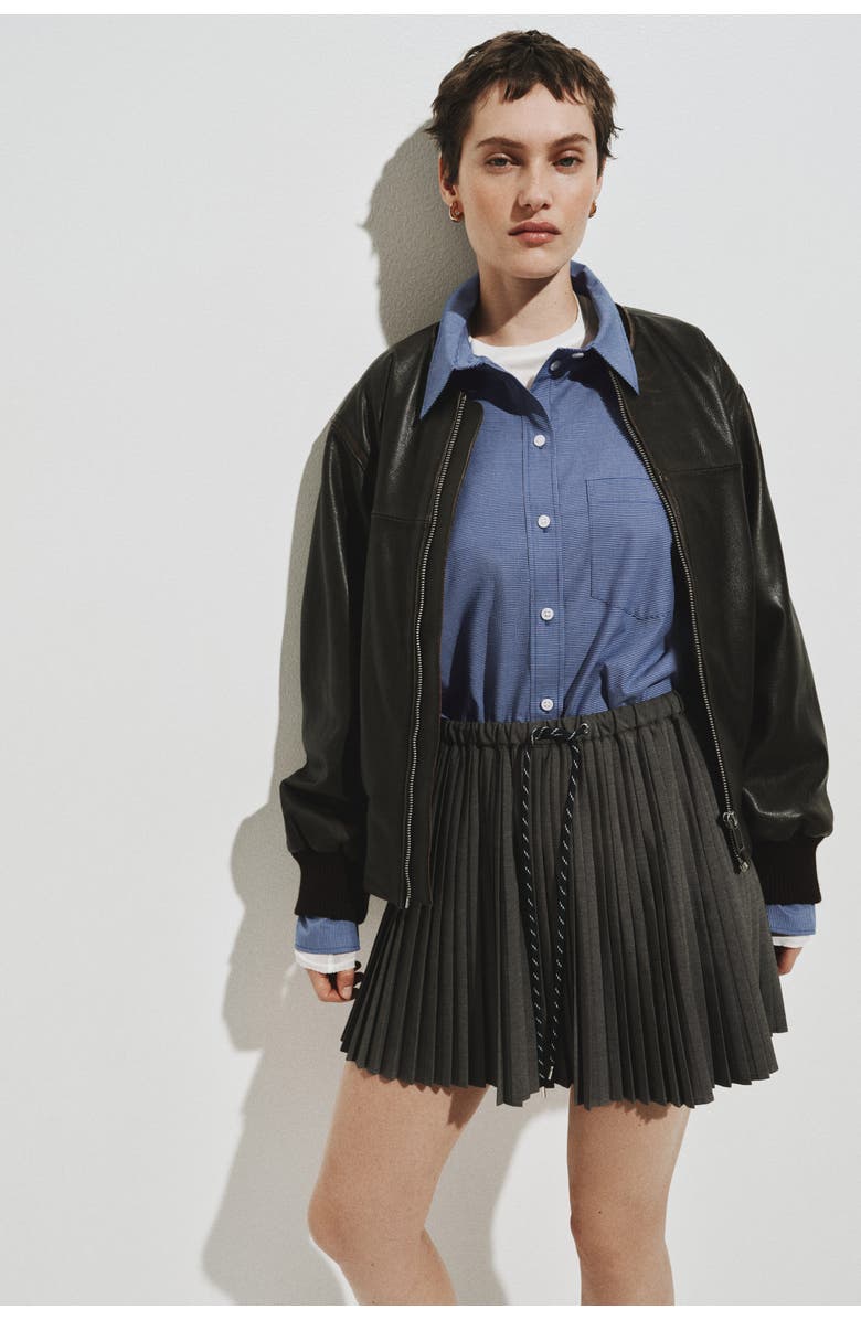 H&M Oversized Cotton Poplin Shirt, Alternate, color, Blue/Checked