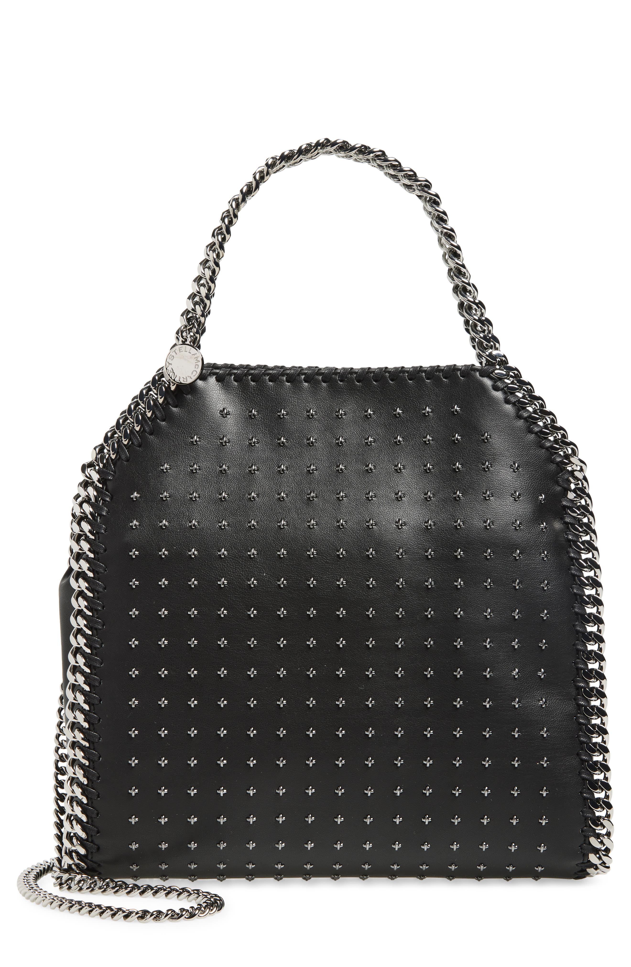 Stella McCartney Mini Rock New York Falabella Shoulder Bag, Main, color, Black