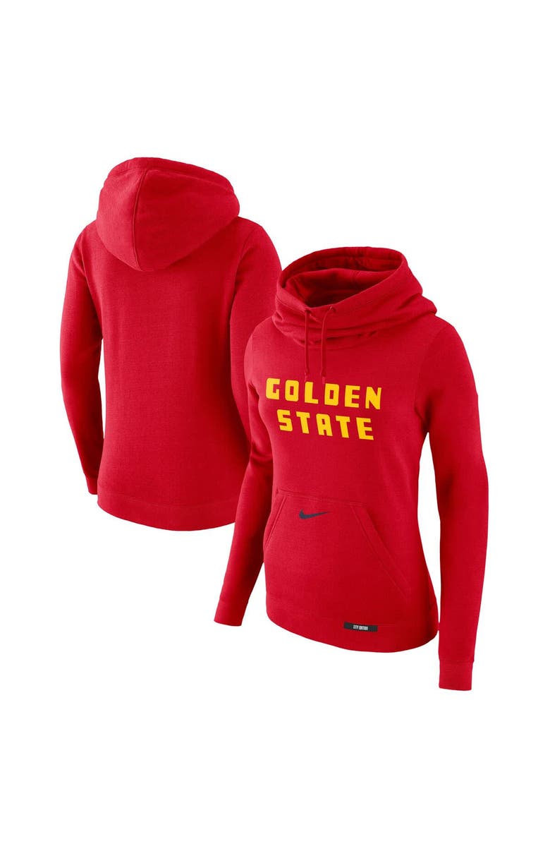 Nike Women's Nike Red Golden State Warriors 2024/25 City Edition Essential Club Pullover Hoodie, Main, color,