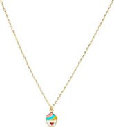 BY ADINA EDEN Kids Rainbow Cupcake Necklace 14K