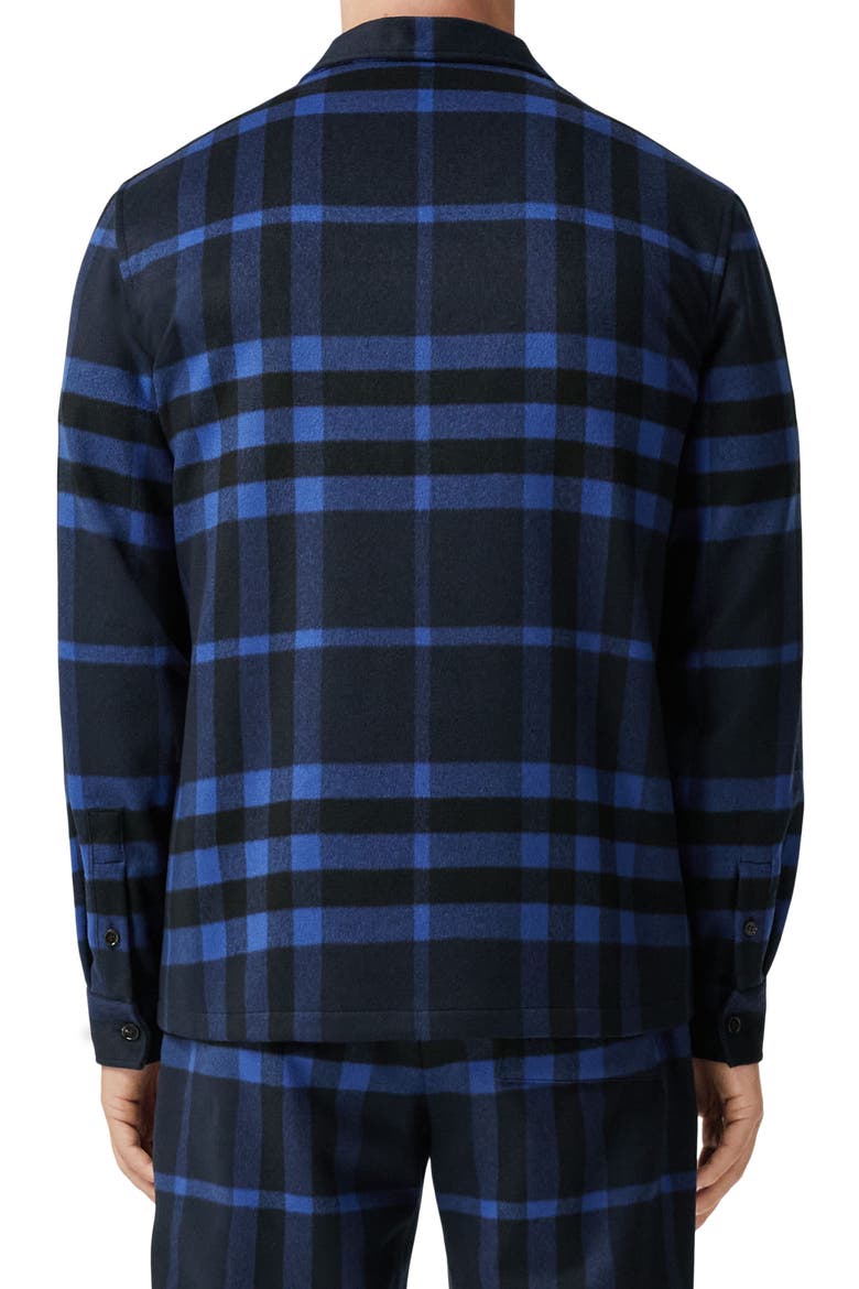 Night Check Cashmere Pajama Shirt (Nordstrom Exclusive), Alternate, color, DEEP ROYAL BLUE