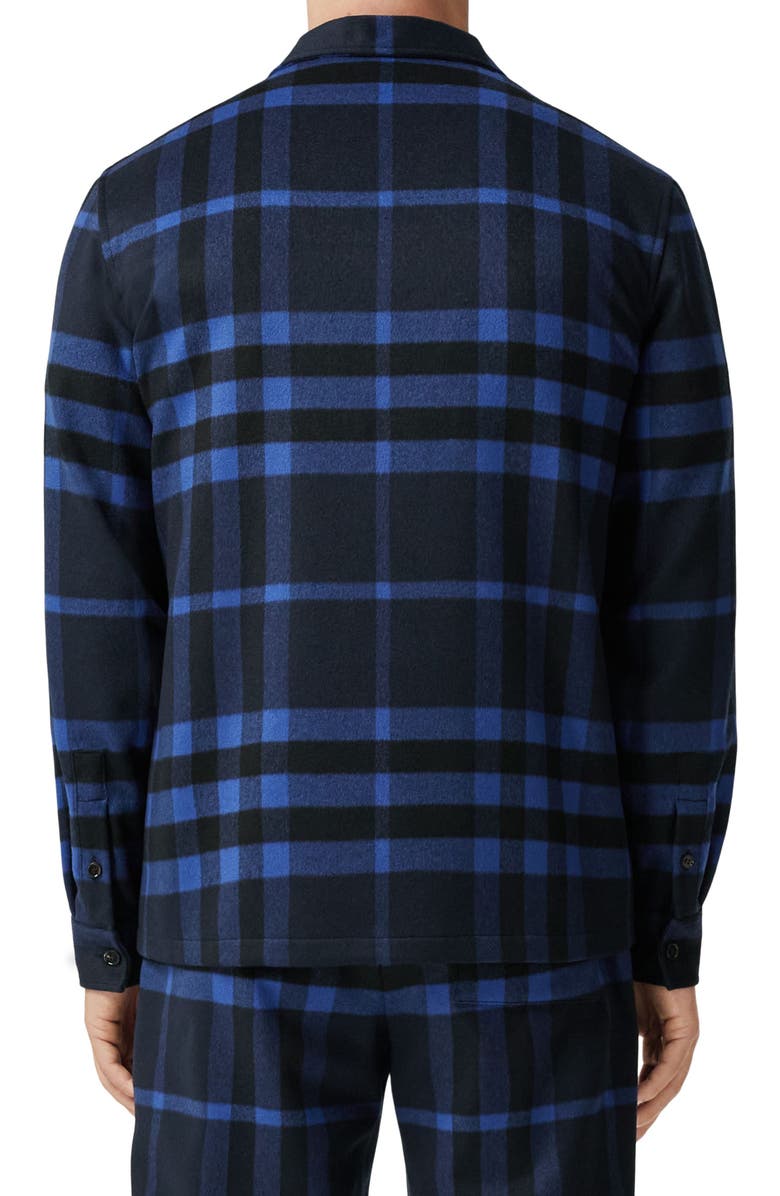 Burberry Night Check Cashmere Pajama Shirt, Alternate, color, 