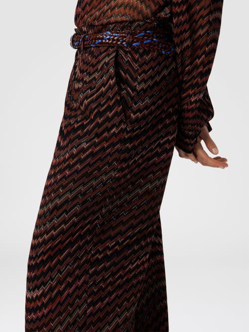 Missoni Mid-rise Tailored Pants With Zigzag Pattern In Brown