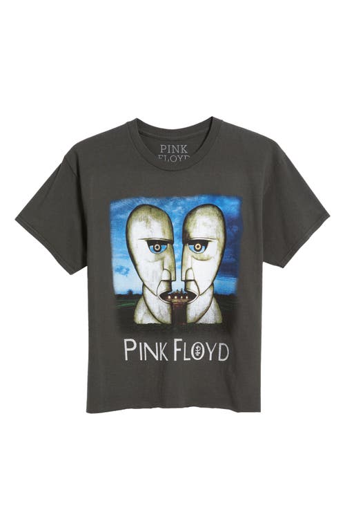 Merch Traffic Pink Floyd 'the Division Bell' Crop Graphic T-shirt In Black Pigment Dye