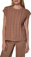 Donna Karan New York Boxy Cable Knit Sleeveless Sweater