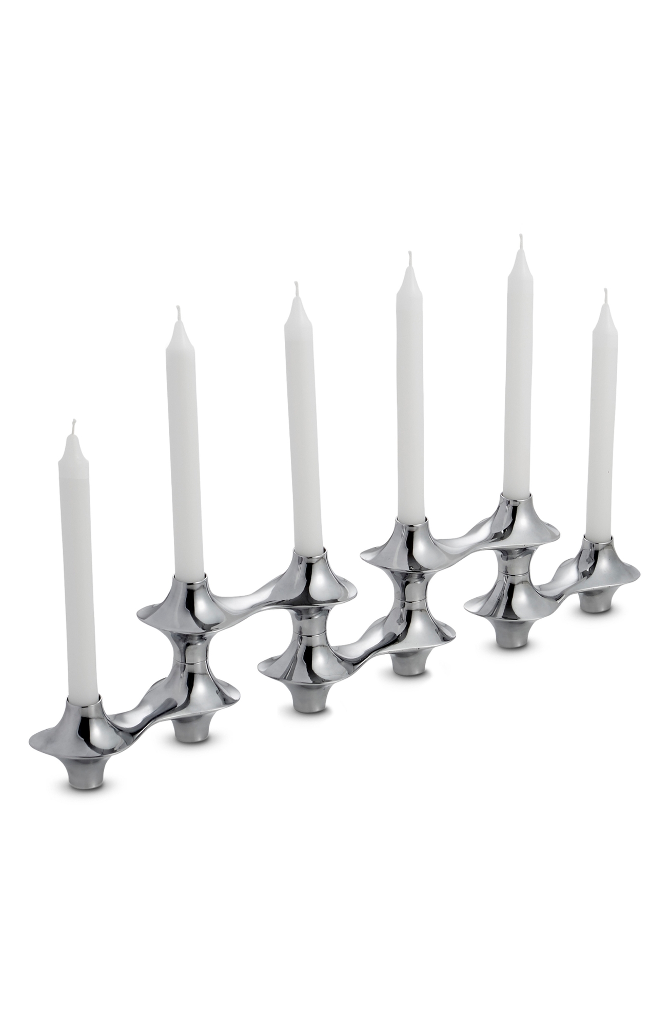 Nambé Cortina Hinged Candelabra - Metallic Silver