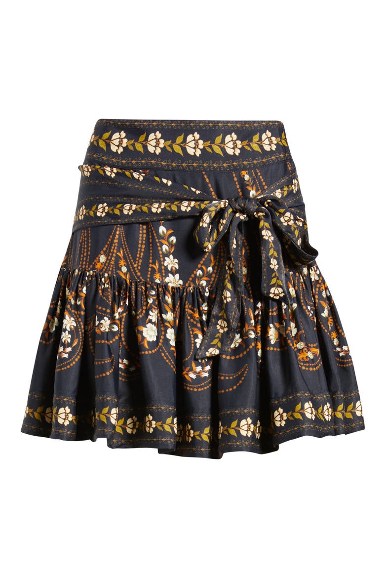 Garden Silhouette Miniskirt, Alternate, color, BLACK