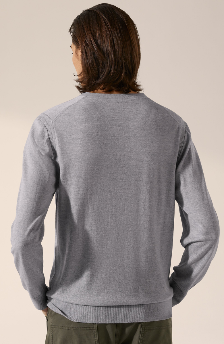 Italic Cole Merino V-Neck Sweater, Alternate, color, Heather Grey
