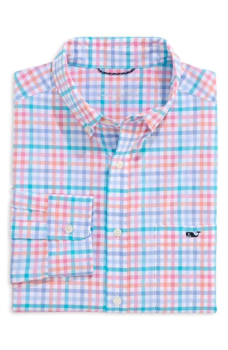 vineyard vines Mangrove UPF 30+ Button-Down Shirt, Alternate, color, Toucan
