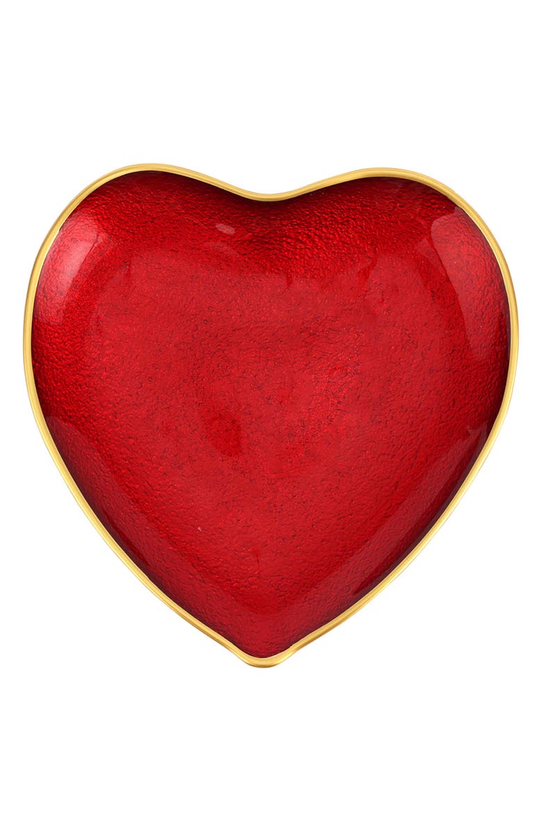 VIETRI Baroque Glass Red Heart Plate, Main, color, Red