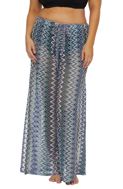 Sundown Open Knit Cover-Up Pants (Plus)