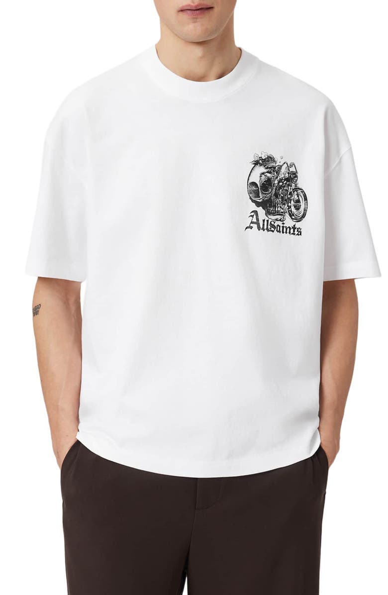 AllSaints Panhead Graphic T-Shirt, Main, color, Optic White