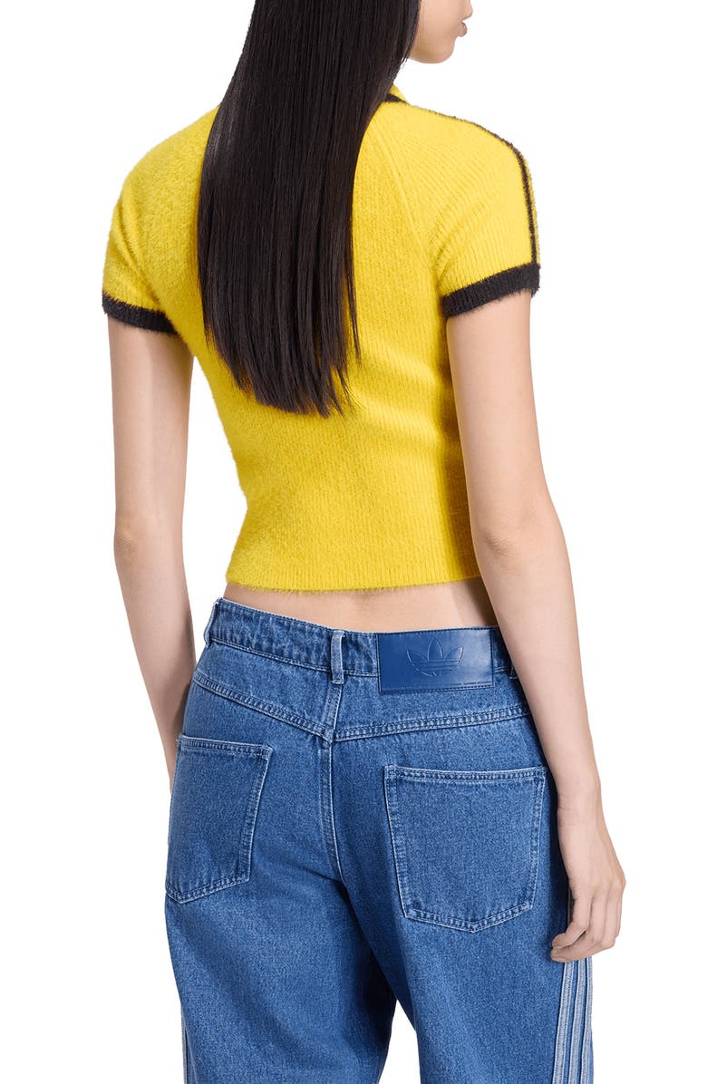 adidas Cali Short Sleeve Knit Top, Alternate, color, Medium Yellow